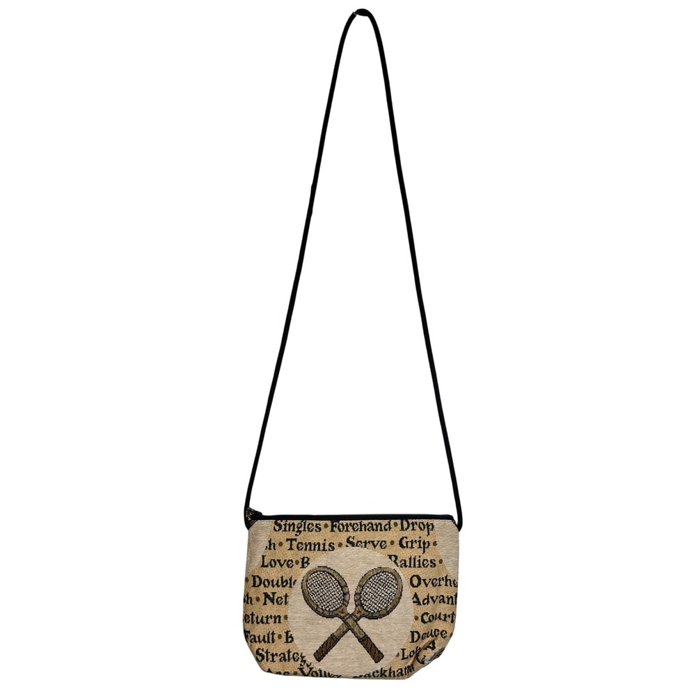 Vintage Danny K Beverly Hills Tennis Tapestry Crossbody Bag,‎ Cookie Lee Charm